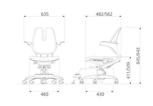 Ортопедическое кресло детское Duorest Duokids Rabbit RA-070SDSF, Цвет: синий - 5